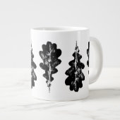 Zwart-wit eikenblad Print Specialty Mok (Voorkant rechts)