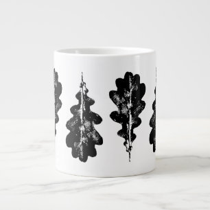 Zwart-wit eikenblad Print Specialty Mok