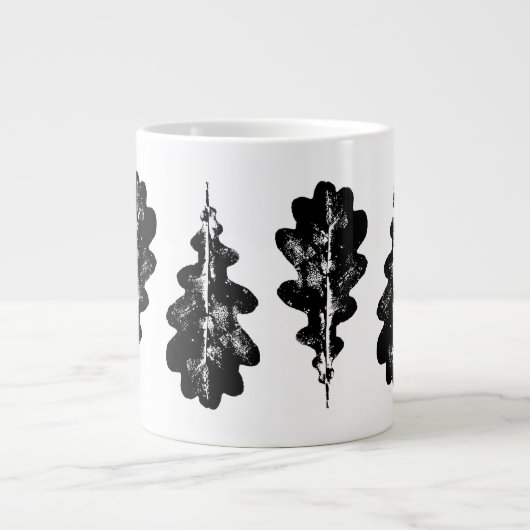 Zwart-wit eikenblad Print Specialty Mok (Voorkant)