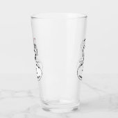 Zwart-wit Elagant Hen op een monogram Eieren Glas (Links)