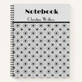 Zwart-wit Elegant Abstract patroon Notitieboek