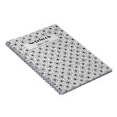 Zwart-wit Elegant Abstract patroon Notitieboek (Rechterzijde)