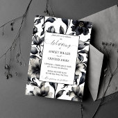 Zwart-wit  elegant alles in één bruiloft kaart