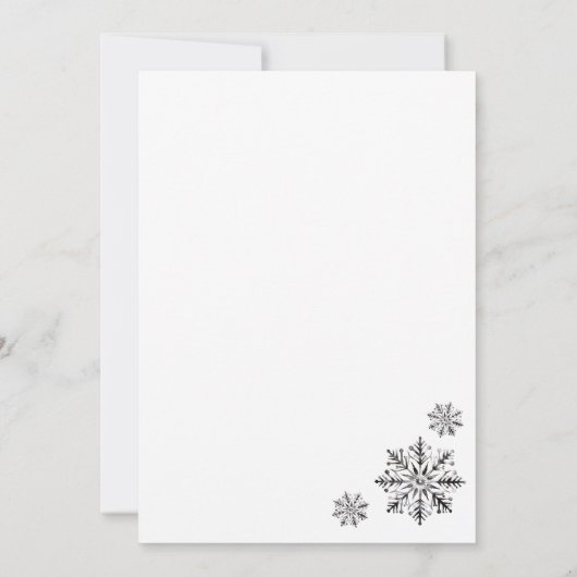 Zwart Wit Elegant Bedrijf Kerstfeest Kaart (Achterkant)