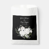 Zwart-wit Elegant Bloemen Boeket Modern Bedankzakje (Voorkant)