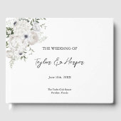 Zwart-wit Elegant Bloemen Boeket Modern Gastenboek (Voorkant)