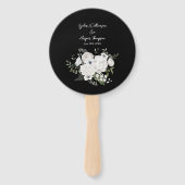 Zwart-wit Elegant Bloemen Boeket Modern Handwaaier (Achterkant)