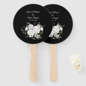 Zwart-wit Elegant Bloemen Boeket Modern Handwaaier (Voorkant en achterkant)