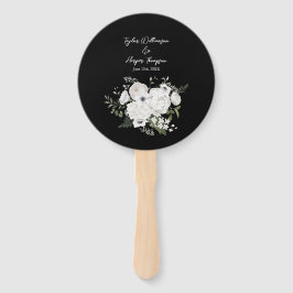Zwart-wit Elegant Bloemen Boeket Modern Handwaaier
