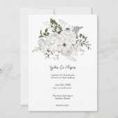 Zwart-wit Elegant Bloemen Boeket Modern Kaart (Voorkant)