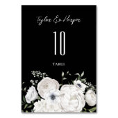 Zwart-wit Elegant Bloemen Boeket Modern Kaart (Achterkant)