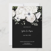 Zwart-wit Elegant Bloemen Boeket Modern Save The Date (Voorkant)