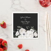 Zwart-wit Elegant Bloemen Boeket Modern Servet (Insitu)