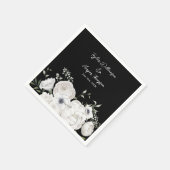 Zwart-wit Elegant Bloemen Boeket Modern Servet (Hoek)