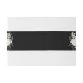 Zwart-wit Elegant Bloemen Boeket Modern Uitnodigingen Wikkel (Achterkant Voorbeeld)