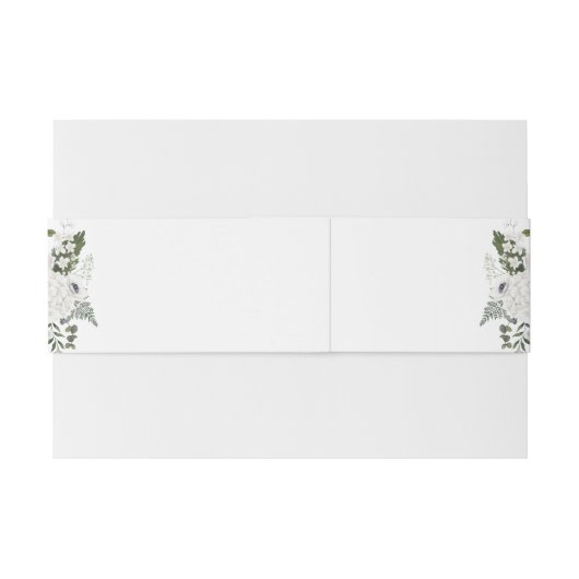 Zwart-wit Elegant Bloemen Boeket Modern Uitnodigingen Wikkel (Achterkant Voorbeeld)