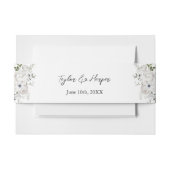 Zwart-wit Elegant Bloemen Boeket Modern Uitnodigingen Wikkel (Voorkant Voorbeeld)