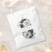 Zwart-wit Elegant Bloemen Product Bedankzakje (Geknipt)