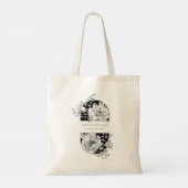 Zwart-wit Elegant Bloemen Product Tote Bag (Achterkant)