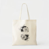 Zwart-wit Elegant Bloemen Product Tote Bag (Voorkant)