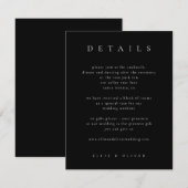 Zwart & Wit Elegant Boho Details Huwelijk Modern Informatiekaartje (Voorkant / Achterkant)