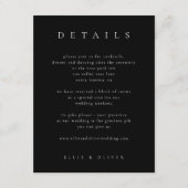 Zwart & Wit Elegant Boho Details Huwelijk Modern Informatiekaartje (Voorkant)