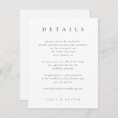 Zwart & Wit Elegant Boho Details Huwelijk Modern Informatiekaartje (Voorkant / Achterkant)