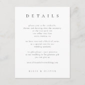 Zwart & Wit Elegant Boho Details Huwelijk Modern Informatiekaartje (Voorkant)