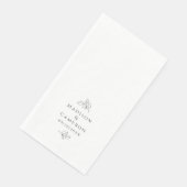 Zwart & Wit Elegant Bruiloft bladeren Namen & Datu Servet (Hoek)