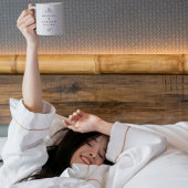 Zwart Wit Elegant Bruiloft Bladeren Namen Datum Koffiemok