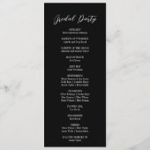 Zwart-wit Elegant Bruiloft Party Programma Programmakaart (Achterkant)