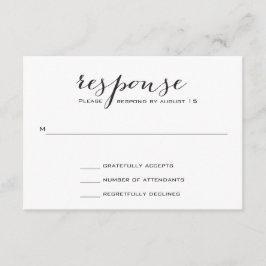 Zwart-wit Elegant Bruiloft RSVP Kaartje