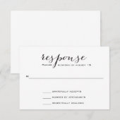 Zwart-wit Elegant Bruiloft RSVP Kaartje (Voorkant / Achterkant)