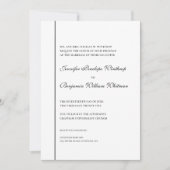 Zwart Wit Elegant Bruiloft Uitnodiging (Voorkant)