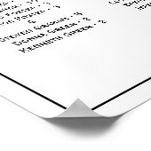 Zwart-wit Elegant Bruiloft Zitplaatskaart Teken Poster (Hoek)