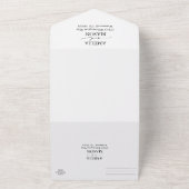 Zwart-wit Elegant Calligraphy Script Wedding All In One Uitnodiging (Buitenkant)