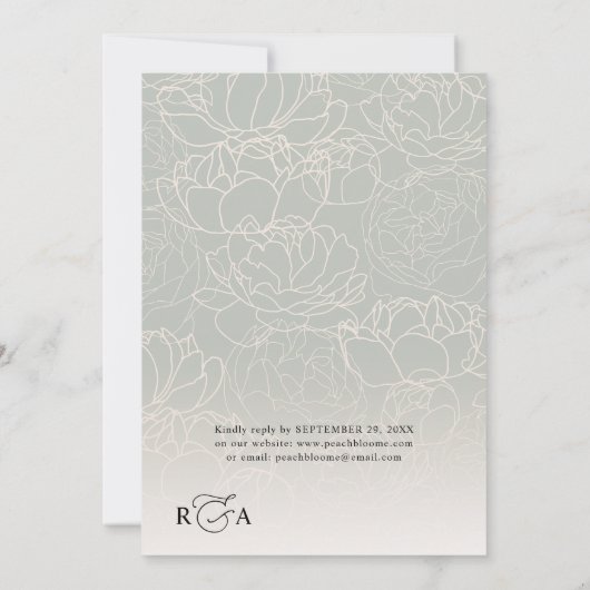 Zwart-wit Elegant Calligraphy Script Wedding Kaart (Achterkant)