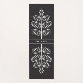 Zwart-wit Elegant Chic Botanical Tropical Branch Yogamat (Voorkant)