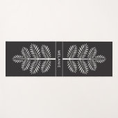 Zwart-wit Elegant Chic Botanical Tropical Branch Yogamat (Voorkant (horizontaal))