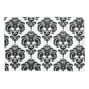 Zwart-wit elegant Chic Damask Patroon Kussensloop