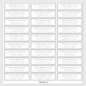 Zwart-wit Elegant Chique Gast Namen Adres Sticker (Vel)