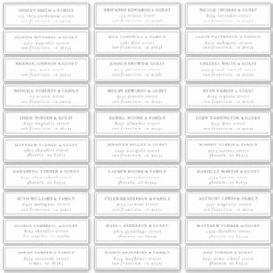 Zwart-wit Elegant Chique Gast Namen Adres Sticker