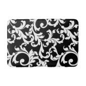 Zwart-wit Elegant Damask Badmat (Voorkant)