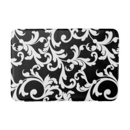 Zwart-wit Elegant Damask Badmat