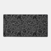 Zwart & Wit Elegant Damask Bloemenpatroon Bureaumat (Voorkant)