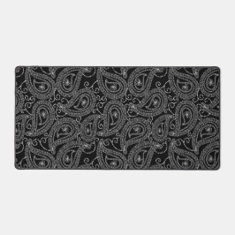 Zwart & Wit Elegant Damask Bloemenpatroon Bureaumat