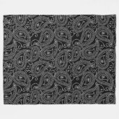 Zwart & Wit Elegant Damask Bloemenpatroon Fleece Deken (Voorkant (Horizontaal))