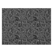 Zwart & Wit Elegant Damask Bloemenpatroon Tafelkleed (Voorkant (Horizontaal))