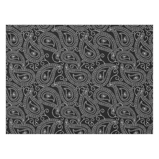 Zwart & Wit Elegant Damask Bloemenpatroon Tafelkleed (Voorkant (Horizontaal))