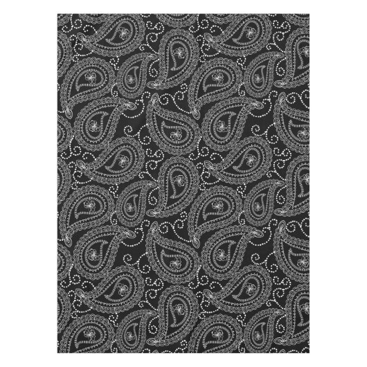 Zwart & Wit Elegant Damask Bloemenpatroon Tafelkleed (Voorkant)